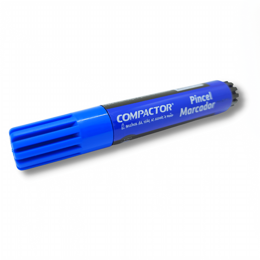 Marcador Permanente Recarregável Azul Compactor