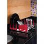 Escorredor de Louça Tramontina em Aço Inox com Secador de Copos e Porta Talheres Vermelho 61535/560 | Lojas Estrela