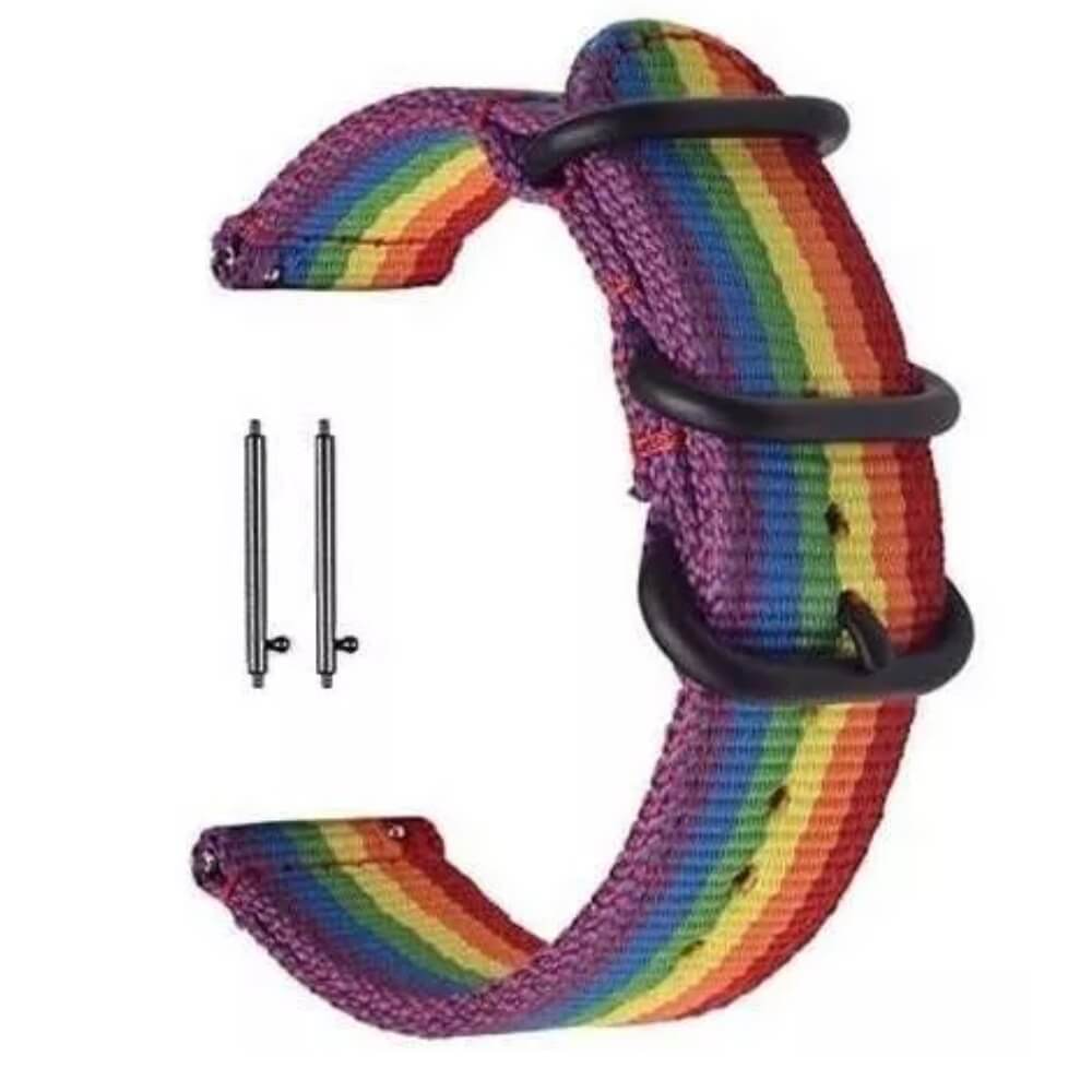 Pulseira Pride Orgulho Rainbow Arco-íris Engate Rápido Quick Release Material Nylon Tamanhos 18, 20, 22 E 24