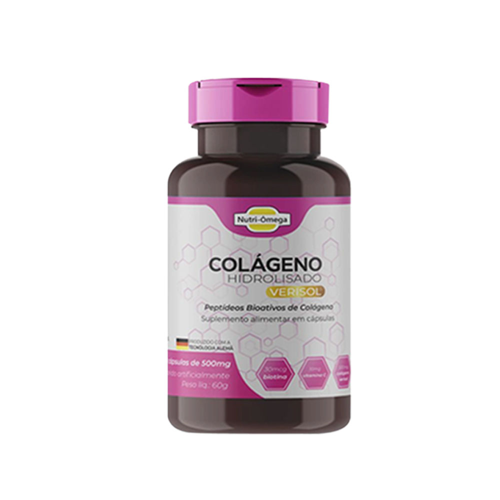 Colágeno Hidrolisado Verisol Completo com Vitaminas e Minerais 120 cápsulas.