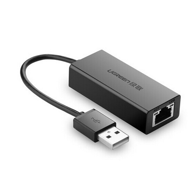 Adaptador Ethernet UGREEN USB 2.0 10/100 Mbps (preto)