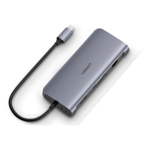 Adaptador Multifuncional 9-in-1 UGREEN USB-C: HDMI + VGA + Ethernet + USB-C + 3 USB 3.0 + SD e MicroSD