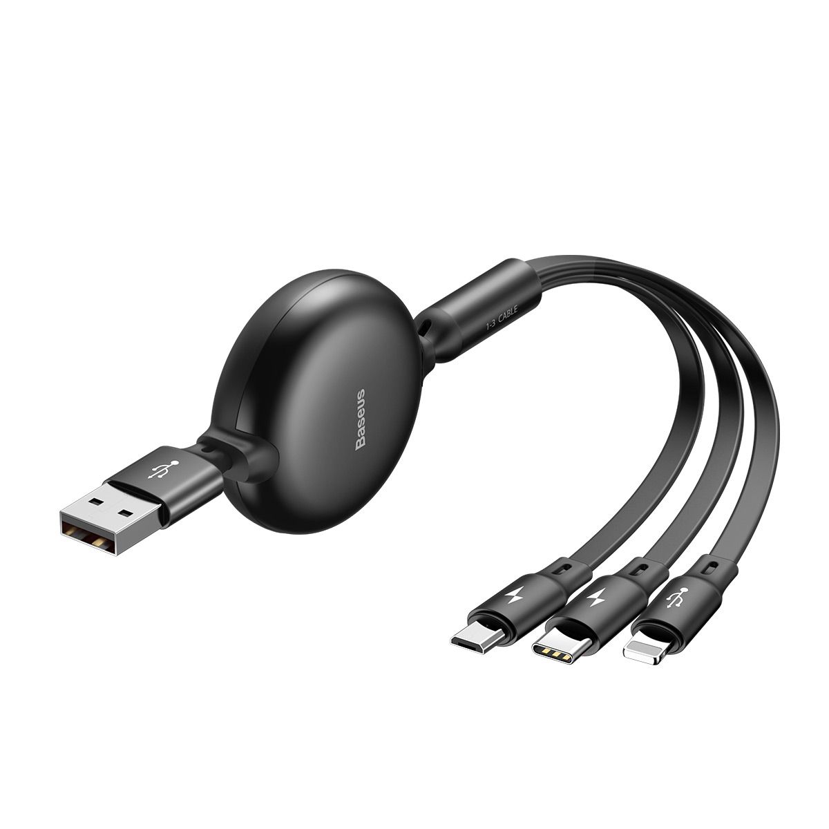 Cabo 3n1 Baseus Little Octopus  - USB para Micro USB / Lightning / Type-C 3.5A e 1.2m