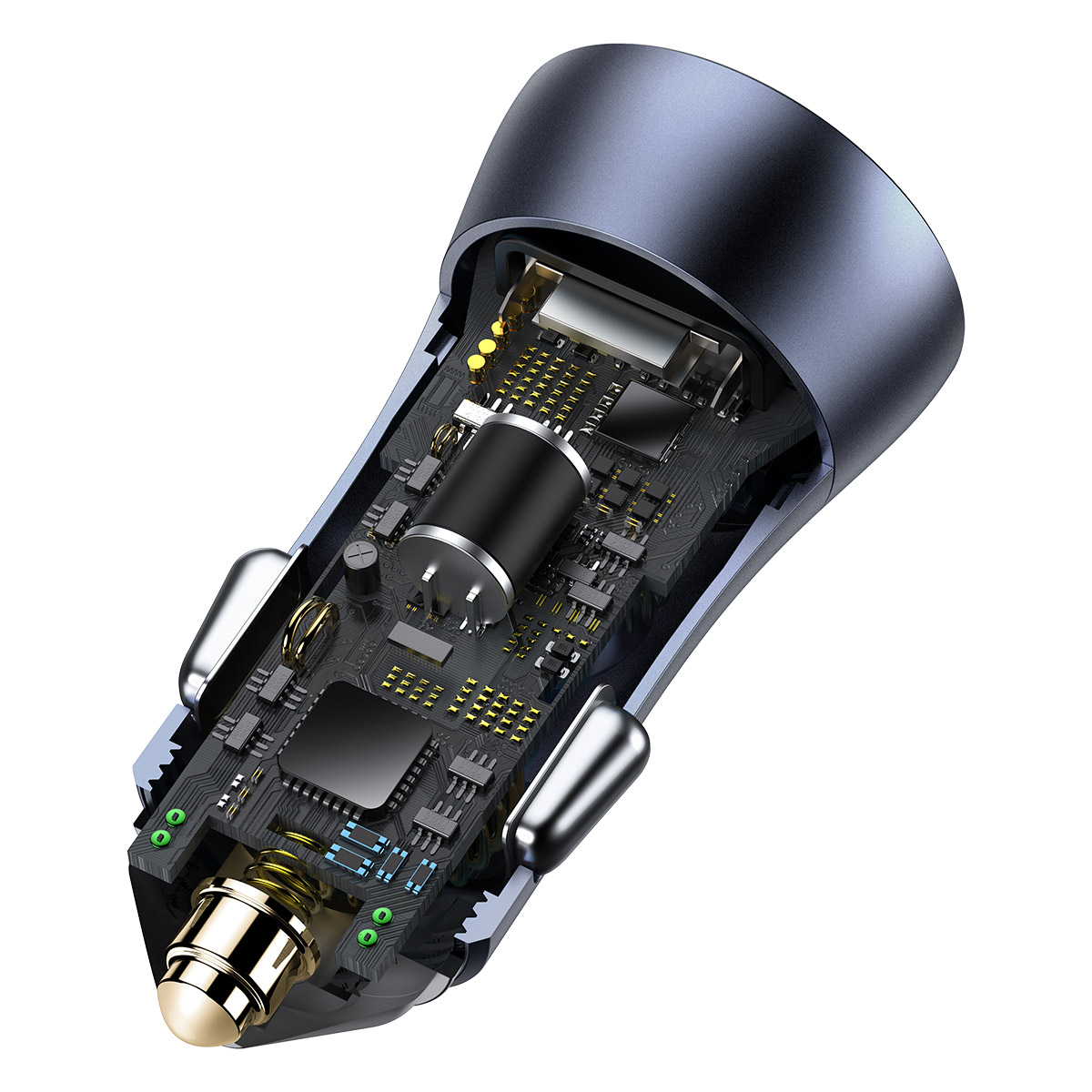 Carregador Veicular Baseus Golden Contactor Pro Dual Quick Charger U+C 40W  (Certificado Anatel:06842-21-11440 )