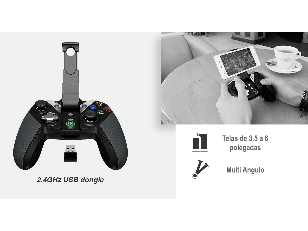 Controle Sem Fio Gamesir G4S para PC / Android / PS3 / TV Box