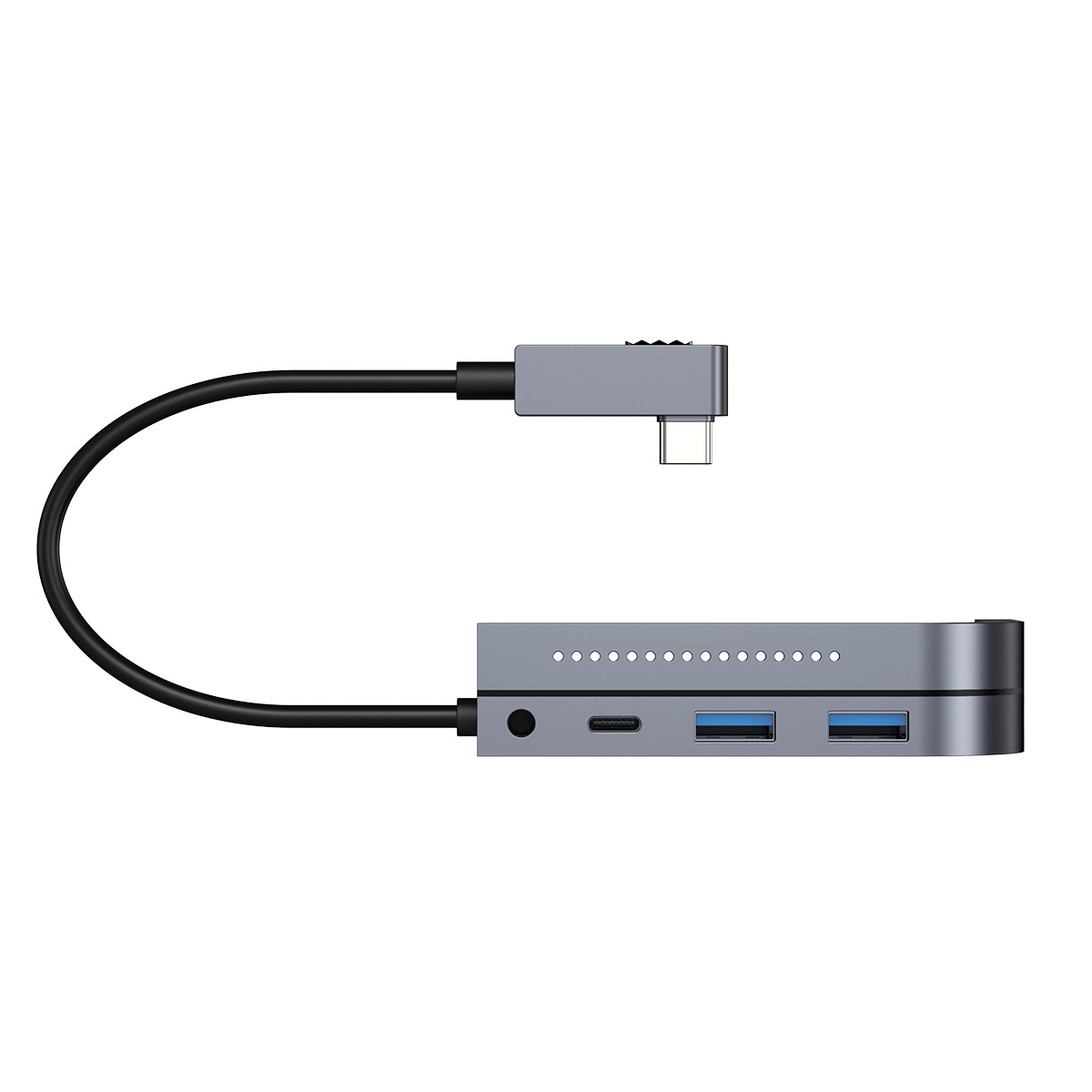 HUB Adaptador Baseus Bend Angle No.7 Type-C para USB3.0*2+HDMI+PD+3.5mm+TF
