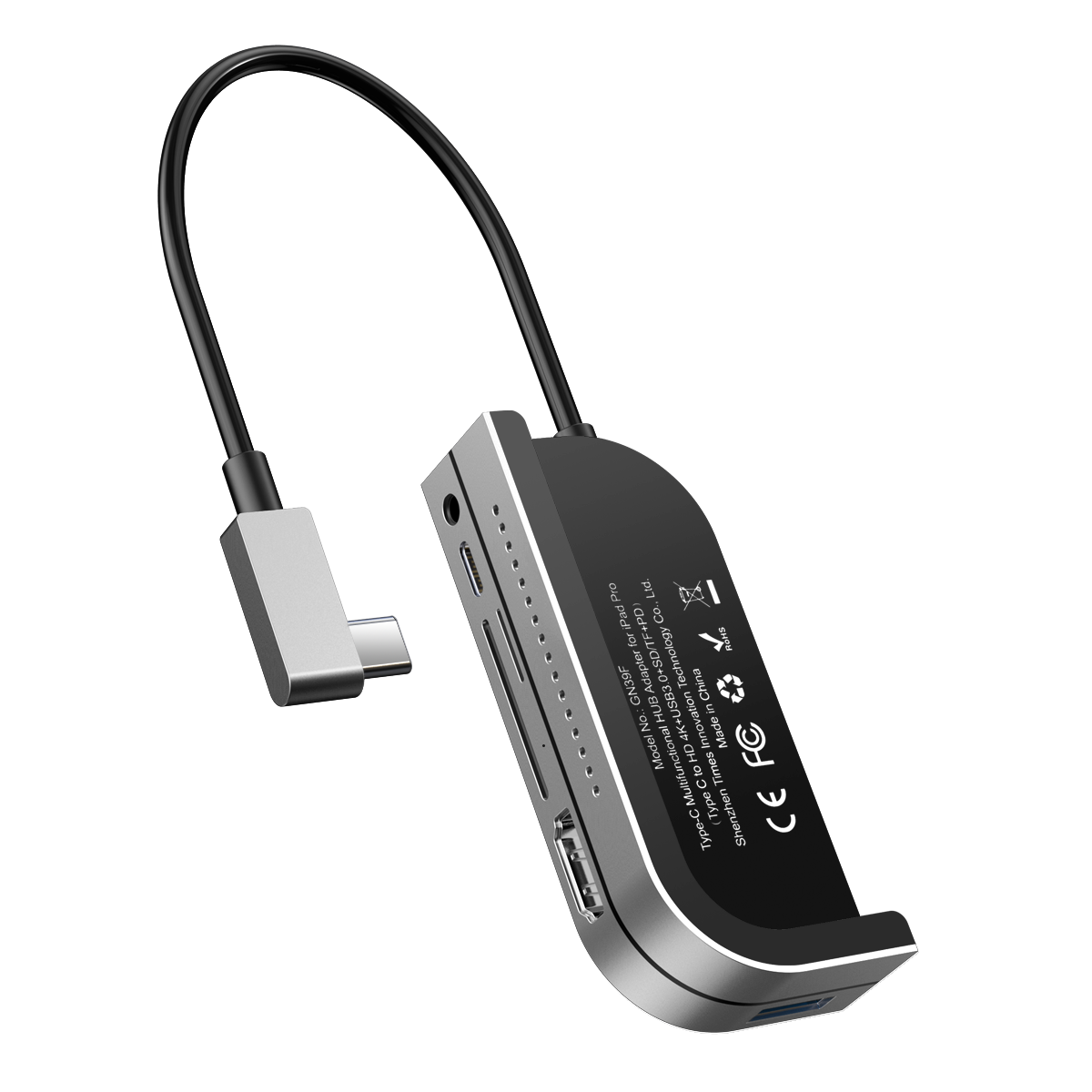 HUB Adaptador Baseus Bend Angle No.7 Type-C para USB 3.0+SD+MicroSD+Audio*1+HDMI+PD