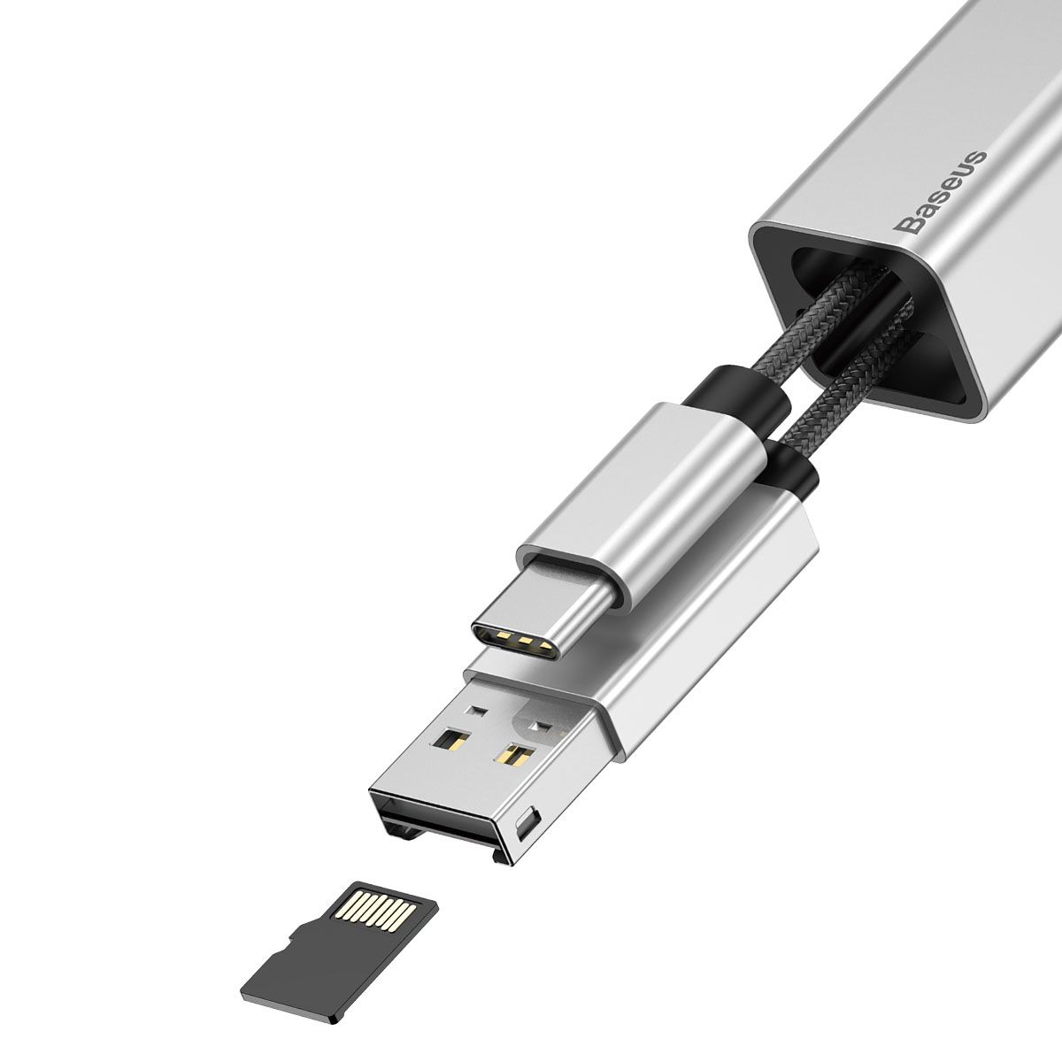 Leitor de Cartões USB + Type-C Baseus Pendant 
