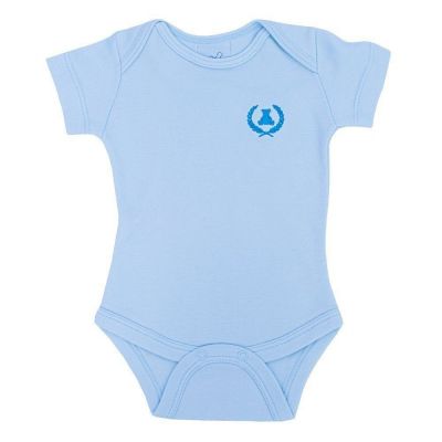 Body bebê manga curta - Azul bebê