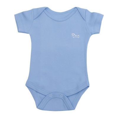 Body bebê manga curta - Azul bebê