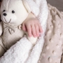 Cobertor bebê Sherpam Dots - Bege