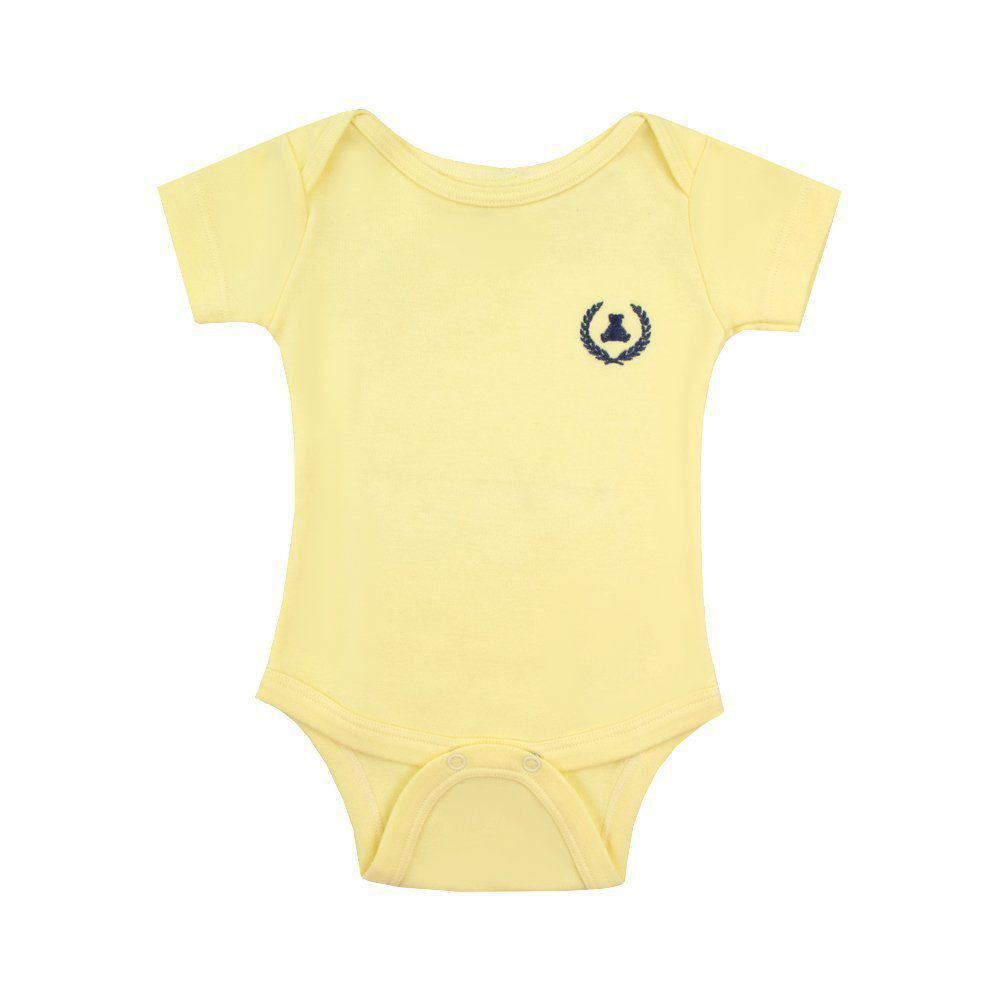 Body bebê manga curta - Amarelo