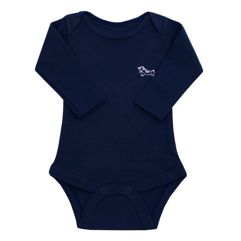 Body bebê manga longa - Azul marinho