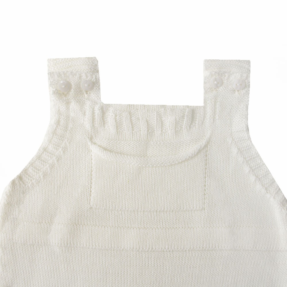 Jardineira bebê em tricot - Off white