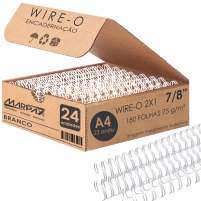 Wire-o para Encadernação 2x1 A4 Branco 7/8 para 180fls 24un