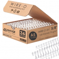 Wire-o para Encadernação A5 5/8 2x1 para 120fls Branco 36un