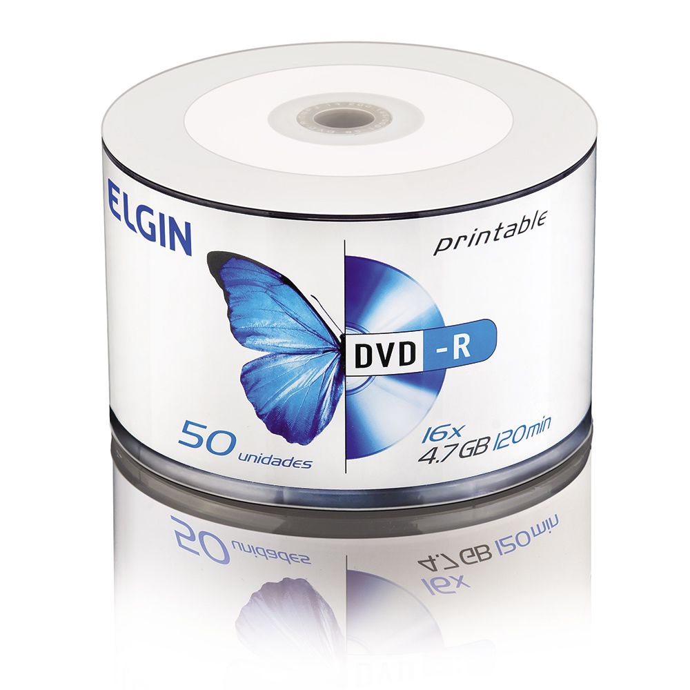 DVD Virgem Printable DVD-R 4.7GB/120min 16x Elgin 50un