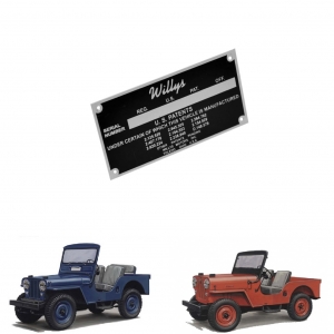 Placa Identificação Motor Número De Série Jeep Willys Placa  Cj2a Cj3a