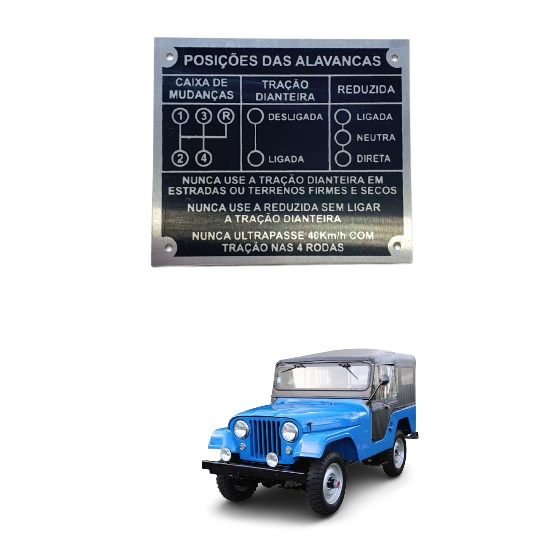 Placa Do Painel Jeep Ford Willys 4 Marchas