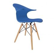 Cadeira Charles Eames New Wood Design Pelegrin PW-079 Azul