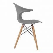 Cadeira Charles Eames New Wood Design Pelegrin PW-079 Cinza