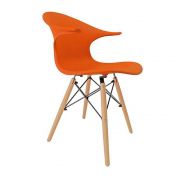 Cadeira Charles Eames New Wood Design Pelegrin PW-079 Laranja