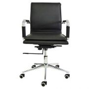 Cadeira Diretor Pelegrin em Couro PU PEL-8003L Preta Design Charles Eames