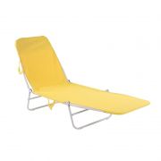 Cadeira Espreguiçadeira Dobrável Poliéster Amarelo -  Belfix