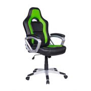 Cadeira Gamer Em Couro PU Pelegrin PEL-3007 Preta E Verde