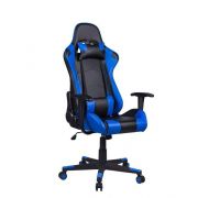 Cadeira Gamer Pelegrin Em Couro PU Reclinável PEL-3012 Preta E Azul