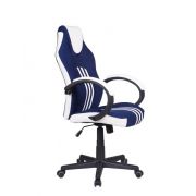 Cadeira Gamer Pelegrin PEL-3005 Couro PU Azul Branco e Preto