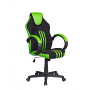 Cadeira Gamer Pelegrin PEL-3005 Tecido Preto Couro PU Verde
