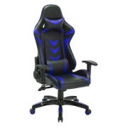 Cadeira Pelegrin Pel-3003 Gamer Couro Pu Preta E Azul