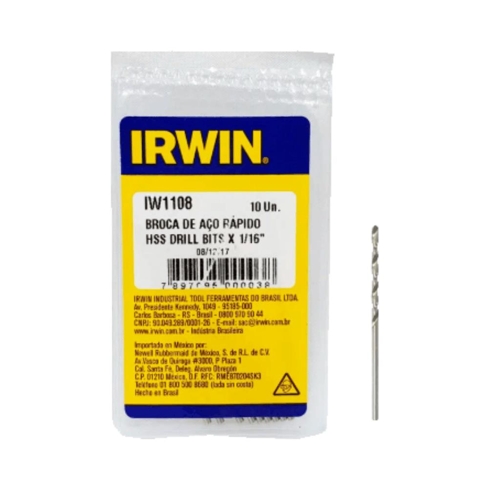 Broca Aço Rápido 1/16" 1.98mm (IW1108) - Irwin