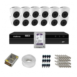 Kit 12 Câmeras Dome VHL 1220 D + DVR Gravador de Vídeo MHDX 1216 com 16 canais + HD 1TB Purple + Acessórios