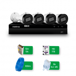 Kit 4 Câmeras IP Intelbras - Monitoramento