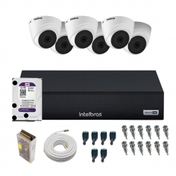 Kit 6 câmeras Dome 720p VHC 1120 D + DVR Gravador de Vídeo MHDX 1008-C com 8 canais + HD 1TB Purple + Acessórios