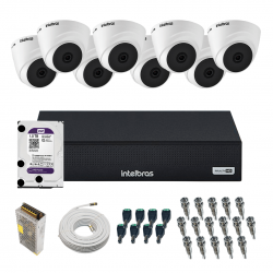 Kit 8 câmeras Dome 720p VHC 1120 D + DVR Gravador de Vídeo MHDX 1008-C com 8 canais + HD 1TB Purple + Acessórios