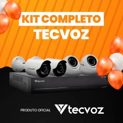 Kit com 4 Câmeras TecVoz - Aniversário CFTV CLUBE
