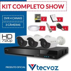 Kit Tecvoz Completo em Alta Definição - 3 câmeras HD