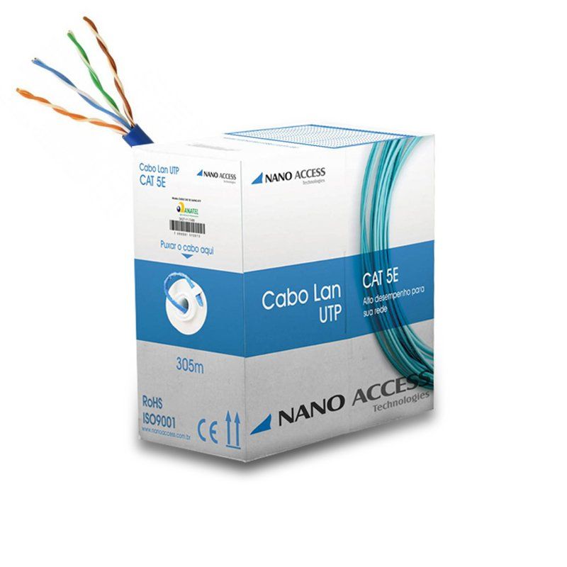 Cabo de Rede Par Trançado Cat5 Nano Access - Caixa 305 Metros - CFTV Clube | Brasil