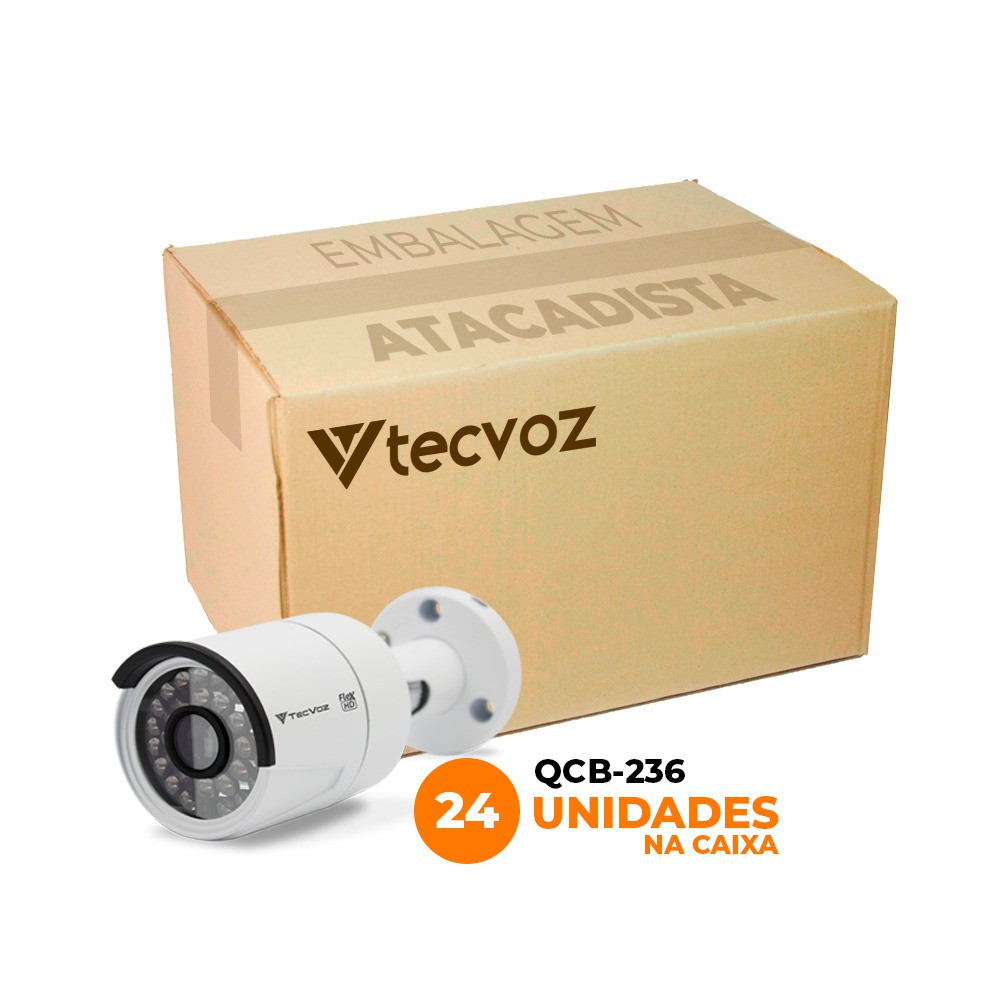 Kit Câmeras Tecvoz Bullet Flex HD QCB-236 Full HD (2.0MP | 1080p | 3.6mm | Metal)  - CFTV Clube | Brasil