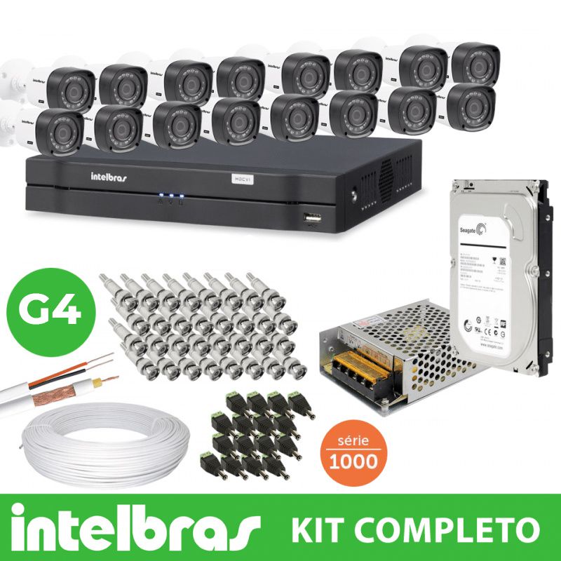 Kit Oficial Intelbras Completo Alta Definição 16 Câmeras 1 Megapixel 720p - CFTV Clube | Brasil