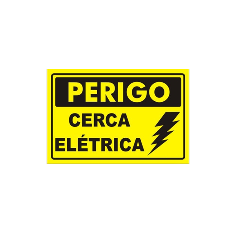Placa de Alumínio Perigo Cerca Elétrica  - CFTV Clube | Brasil