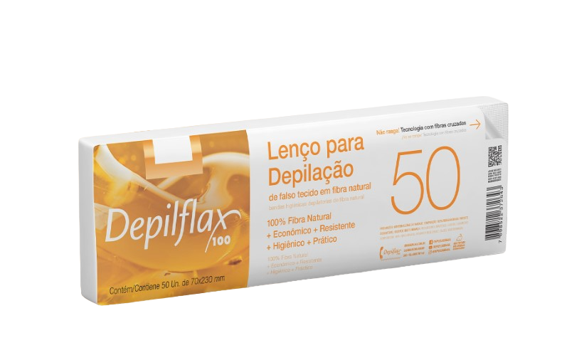 LENÇO DEPILATÓRIO DEPILFLAX C/ 50 UNIDADES  - Misstética