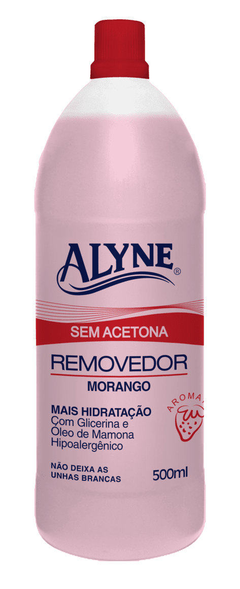 REMOVEDOR DE ESMALTE SEM ACETONA ALYNE (MORANGO) - 500ML  - Misstética