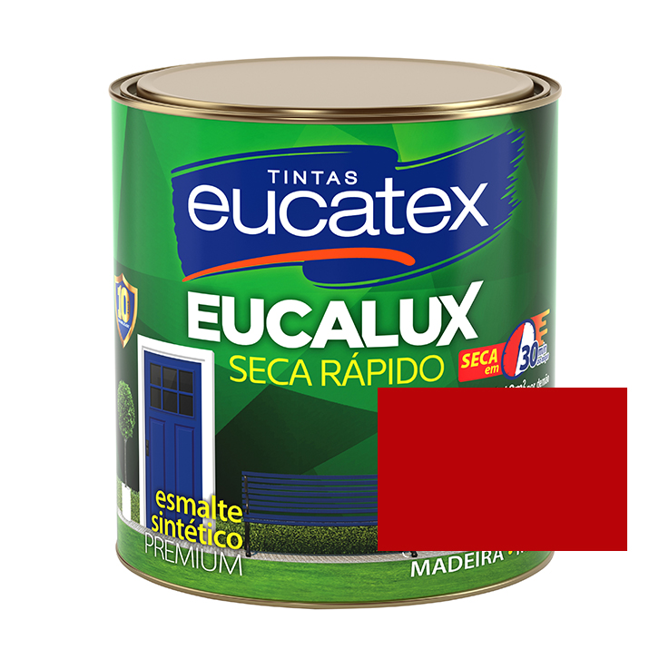 Esmalte Seca Rápido Brilhante Premium Vermelho 225ml Eucatex