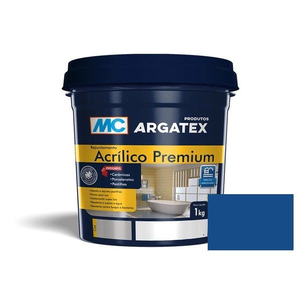 Rejunte Acrílico 1Kg Azul Mediterraneo Argatex/MC