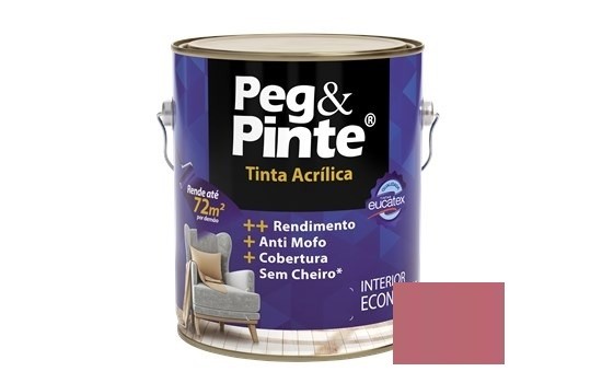 Tinta Peg&Pinte Acrílica Rosa Açai 3,6 Litros Eucatex