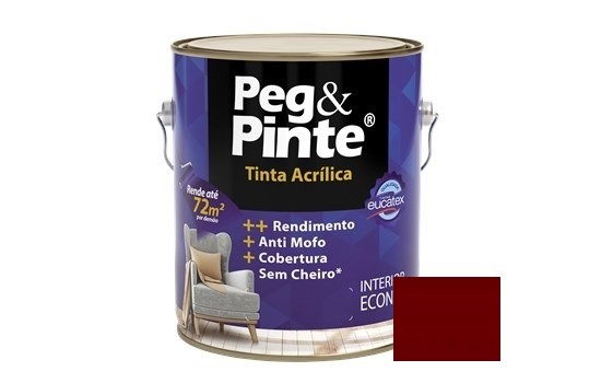 Tinta Peg&Pinte Acrílica Rubi Real 3,6 Litros Eucatex